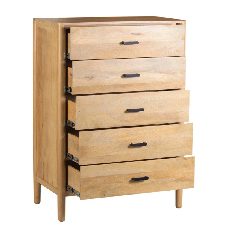 Cajonera 5 Cajones Madera-de-mango Natural-beige Woodside en Madera natural - Cómodas, Uruguay | Divino, vista 4