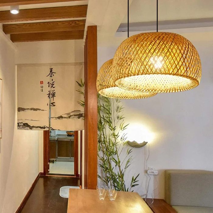 Luminaria Colgante Bamboo Ø 30cm en Marrón - Lámparas colgantes, Uruguay | Serlux, vista 2
