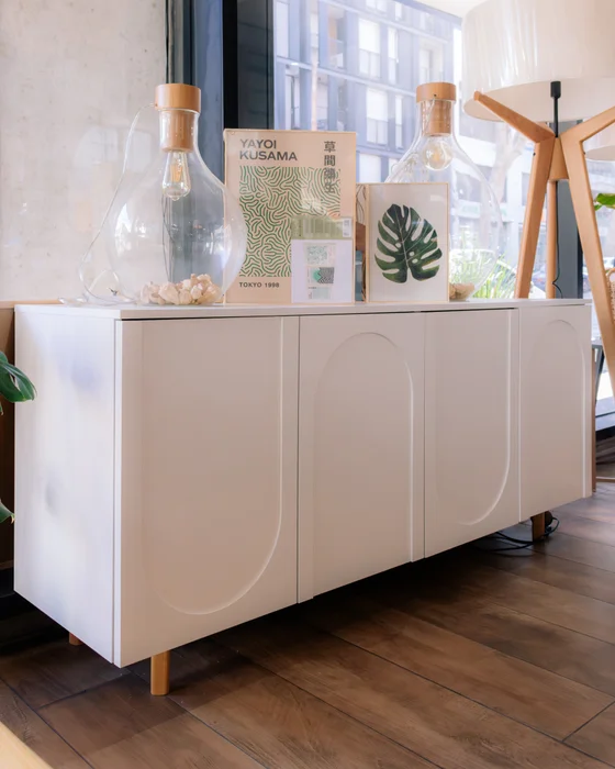 Aparador Buffet Arco 160 cm - Blanco en Madera natural - Aparadores y recibidores, Uruguay | Berna home, vista 2