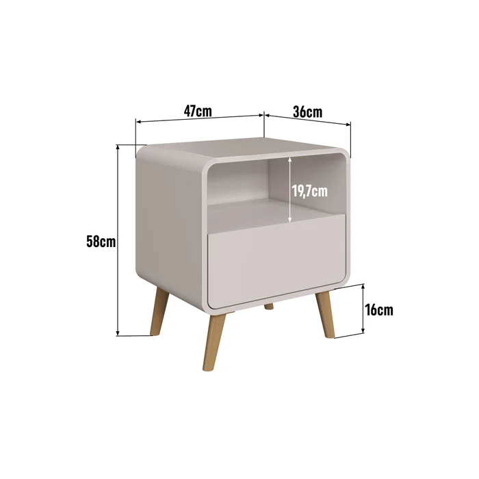 COMBO mesas de Luz Alba 9B – Beige - Mesas de luz, Uruguay | RM Muebles y Deco, vista 2