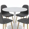 Juego de Comedor Bari Vita – Mesa Redonda con 4 Sillas - Blanco y Grafito en Blanco - Mesas de comedor, Uruguay | NYR, vista 3 de 5