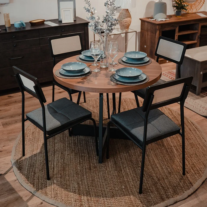 Mesa de Comedor Redonda - Atix - Negro en Negro - Mesas de comedor, Uruguay | Ecowood, vista 2