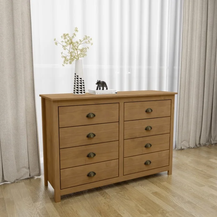 Cómoda Topázio 8 Cajones Freijo (ref. 91 en Madera natural - Mesas de luz, Uruguay | Aihaus