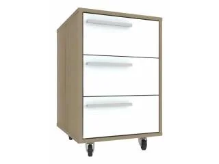 Cajonera 3 cajones con ruedas Blanco en NOGAL BLANC - Escritorios, Uruguay | Quesal, vista 5