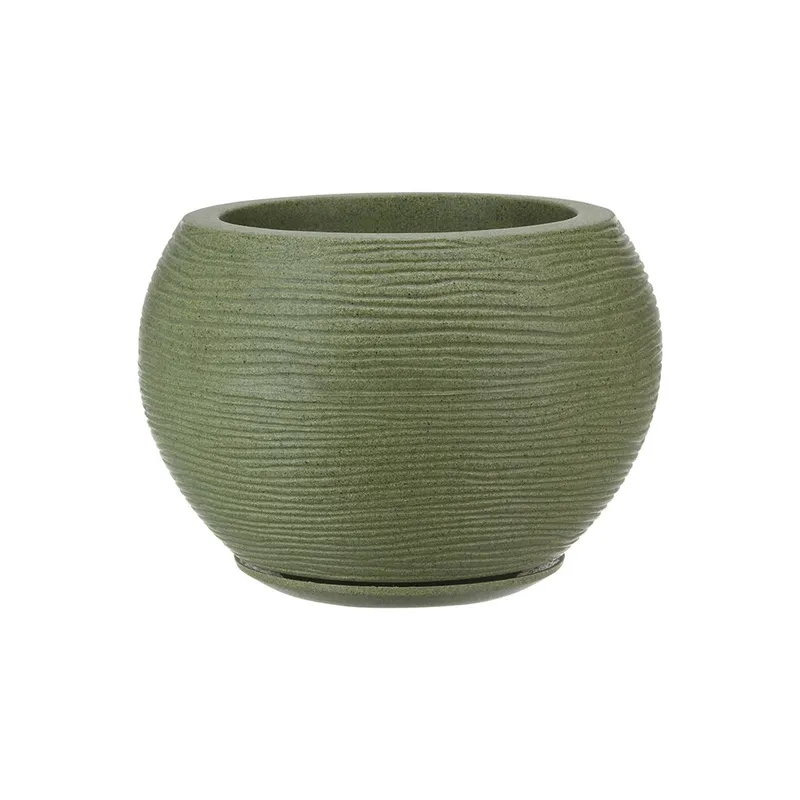 MACETA FLORENCA SISAL EFECTO PIEDRA VERDE 27X24CM en Verde - Macetas, Uruguay | Decohogar