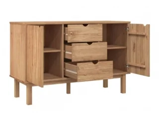 Comoda/Encimera 2P y 3C Mel/Gris Linea Nordica en Madera Maciza en Madera natural - Cómodas, Uruguay | Quesal, vista 12