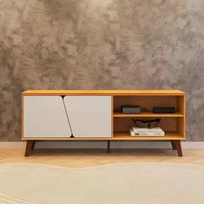 Rack Tv Modular 2 Puertas 2 Estantes Con Patas en Madera natural - Muebles para TV, Uruguay | Soy Hogar, vista 2