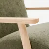 Butaca Meghan de chenilla verde y madera maciza de fresno con acabado natural en Verde - Butacas, banquetas y puffs, Uruguay | Kavehome, vista 4 de 9