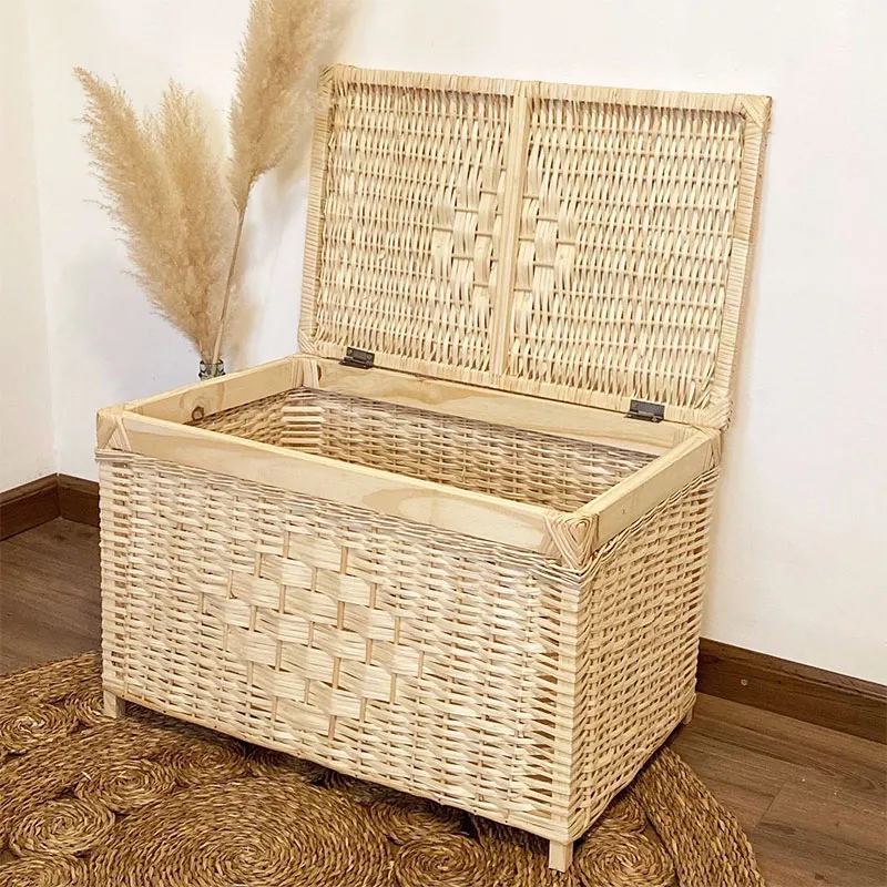 Baúl de mimbre en Madera natural - Decoración, Uruguay | Decoramuss