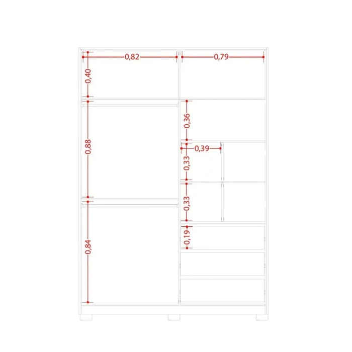 Ropero 2 puertas con Espejo - Linea FIT - Negro en Negro - Roperos y placares, Uruguay | Ecowood, vista 4