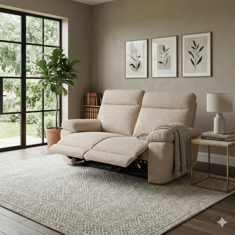 SOFA RECLINER ELECTRICO 3 CUERPOS BEIGE 2517 - Sillones y sofás, Uruguay | Alfa Ventas