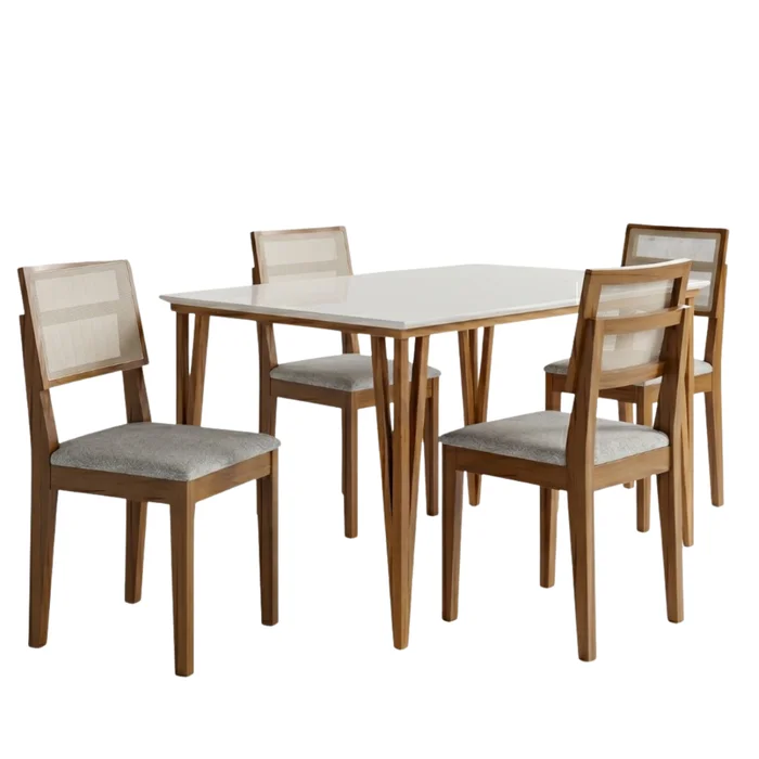 Juego de comedor Safira 4 sillas - Moderna Hogar en Blanco - Mesas de comedor, Uruguay | Moderna Hogar, vista 2