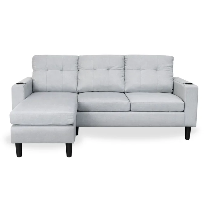 Sofá MILKA con Chaise Long en Gris - Sillones y sofás, Uruguay | Soy Hogar