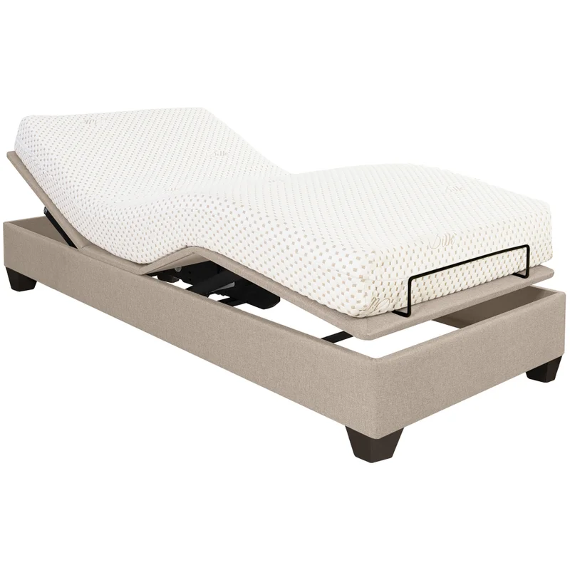 Cama Articulada 1 1/2 Plaza Mdf-y-tela Natural-beige Ajustable Veneza en Beige - Dormitorio, Uruguay | Divino, vista 4