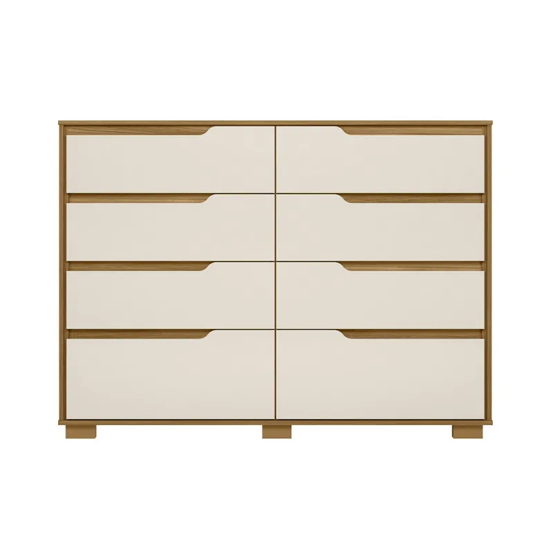 Comoda Cajonera 8 Cajones Combinada Con Patas Dormitorio en Off-white - Cómodas, Uruguay | Soy Hogar