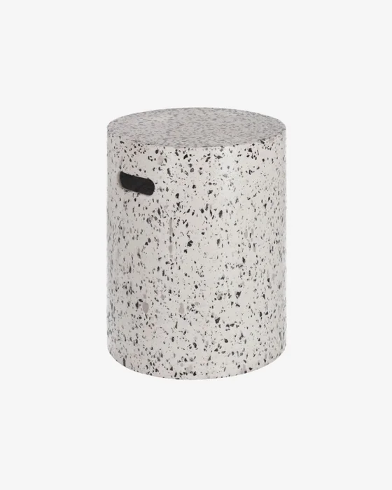 Reposapiés exterior Jenell terrazo - blanco Ø 35 cm en Blanco - Mesas de arrimo, Uruguay | Kavehome