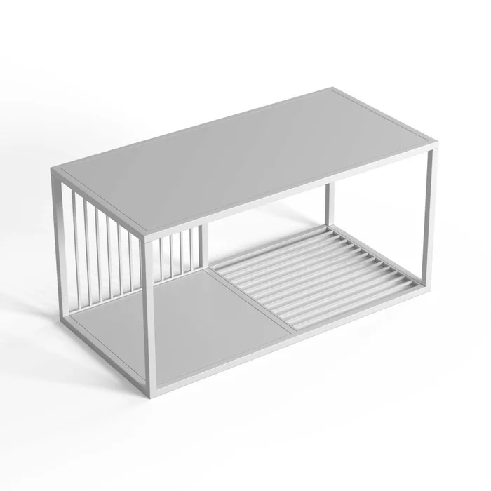 Mesa Ratona Metal Blanco Olivia en Blanco - Mesas de living, Uruguay | Divino, vista 3
