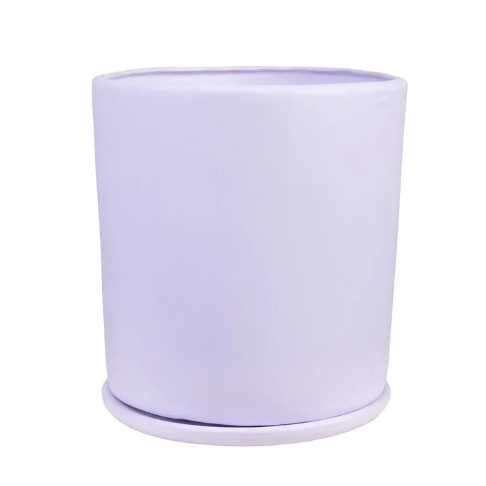 Maceta C/plato Violeta Cerámica Océano en Violeta - Jarrones, Uruguay | Divino
