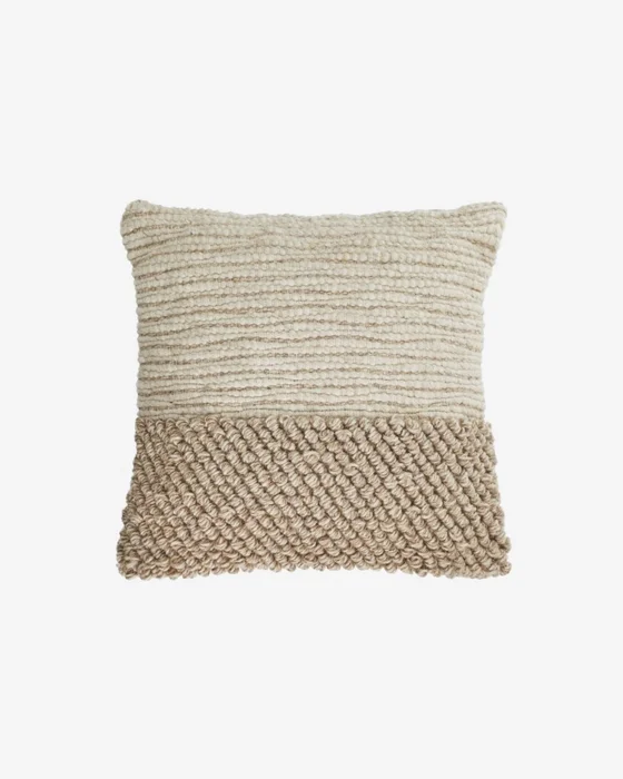 Almohadón Maday de lana y algodón beige 45 x 45 cm en Beige - Textiles, Uruguay | Kavehome