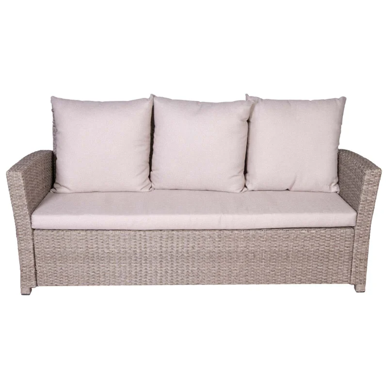 Set De Comedor Rattan-sintetico Natural-beige Malibu en Madera natural - Muebles para el exterior, Uruguay | Divino, vista 3