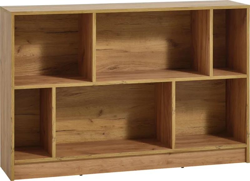 Librería MOSBJERG 6 estantes color roble en Madera natural - Bibliotecas, Uruguay | JYSK