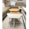 Mesa de Centro Idea (Marrón Claro/Mármol Blanco y Hierro Blanco) - Mesas de living, Uruguay | Berna home, vista 3 de 3