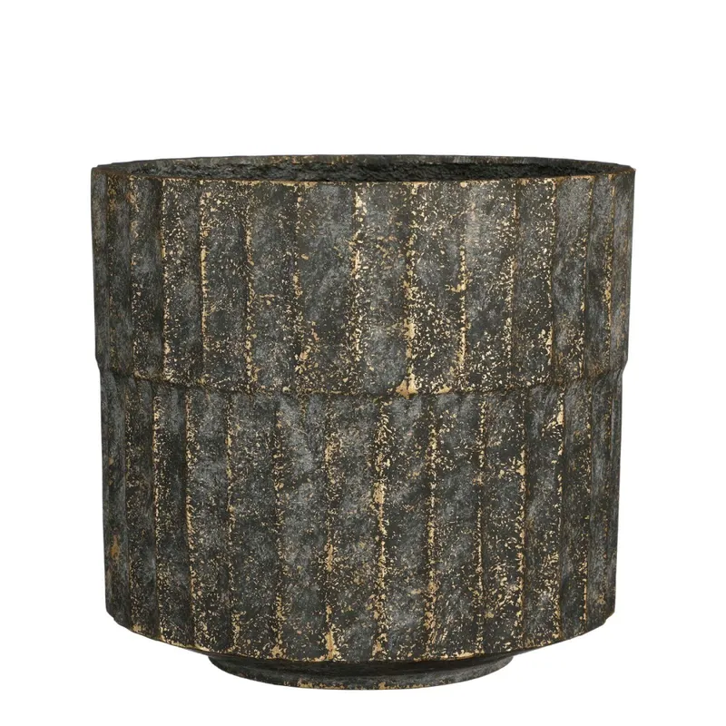 Maceta Cemento Negro Apiro en Negro - Jarrones, Uruguay | Divino