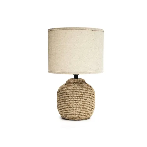 LAMPARA PORCELANA SISAL D20x32CM CAMEL/BLANCO en Multicolor - Lámparas de mesa, Uruguay | Koz