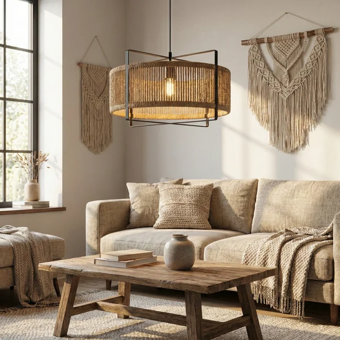 Colgante Nativo Ring Cord en Beige - Lámparas colgantes, Uruguay | La Perla, vista 2