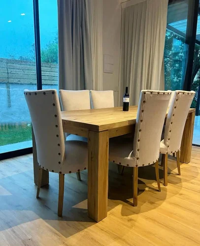 Juego Comedor Madera Maciza 180x90 6 Sillas De Vestir- Ozark A Eleccion en Madera natural - Mesas de comedor, Uruguay | Ozark Home, vista 5