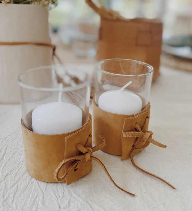 Velas lazo – Set x2 en Marrón - Decoración, Uruguay | Dreams On Time