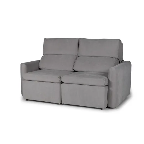 Sofá Santiago (Rebatible) - Tela Microfibra - 2 cuerpos - TC1009 (Plata) en Gris - Sillones y sofás, Uruguay | NYR