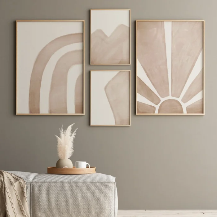 Abstractos Neutros - Sunshine X4 en Beige - Láminas, Uruguay | La Cuadrería, vista 2