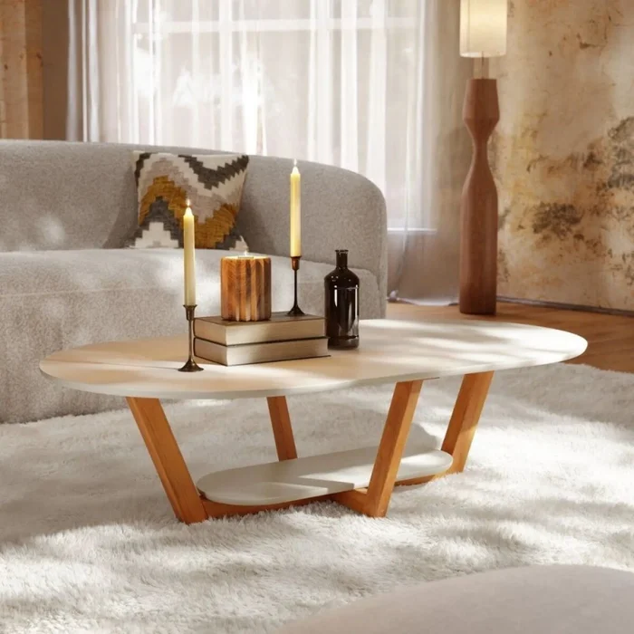 Mesa de living Elegance - Off Withe en Beige - Mesas de living, Uruguay | La Cueva Muebles, vista 6