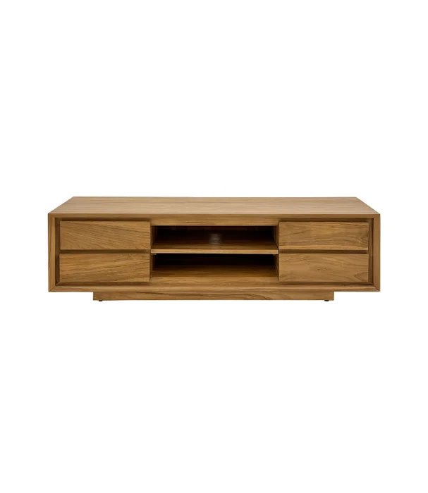 MUEBLE TV MANANTIALES 4 CAJONES TEKA NAT en Madera natural - Aparadores y recibidores, Uruguay | Más Infinito Casa