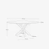 Mesa redonda Argo de cristal negro mate y patas de acero efecto madera Ø 150 cm en Negro - Mesas de comedor, Uruguay | Kavehome, vista 6 de 6