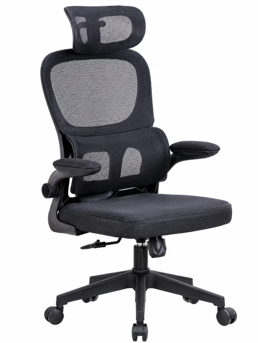 SILLA DE OFICINA CON TELA MESH NEGRO MC070A en Negro - Escritorios y sillas de escritorio, Uruguay | Alfa Ventas