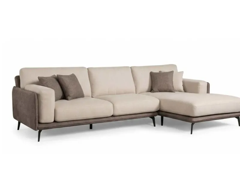 Sofa con Chaise Longue DÚO - Beige en Beige - Sillones y sofás, Uruguay | Finkel