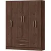 Ropero 6 puertas 2 cajones con estantes y perchero interior natural 172X136X35 - DAKAR en Marrón - Roperos y placares, Uruguay | Mulata, vista 3 de 7