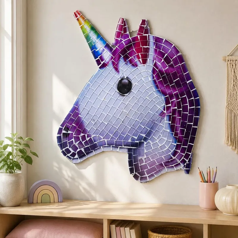 Mosaico Unicornio en Multicolor - Decoración, Uruguay | Camino a Casa
