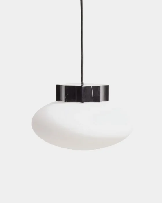 Lámpara de techo Idela de cristal ahumado y mármol negro Ø26 cm en Negro - Lámparas colgantes, Uruguay | Kavehome