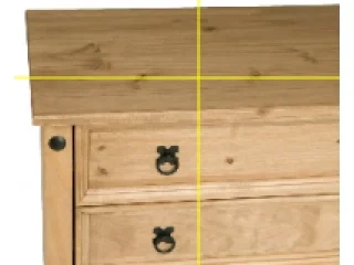 Comoda 5 cajones Cera/Blanco LINEA CORONA MADERA en BLANCO CERA - Cómodas, Uruguay | Quesal, vista 3