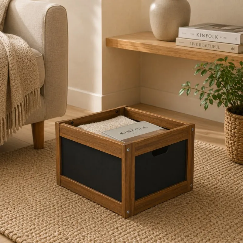 Cajonera Aspen Negro Con Madera Clara Negro/garapa en Multicolor - Decoración, Uruguay | Aihaus