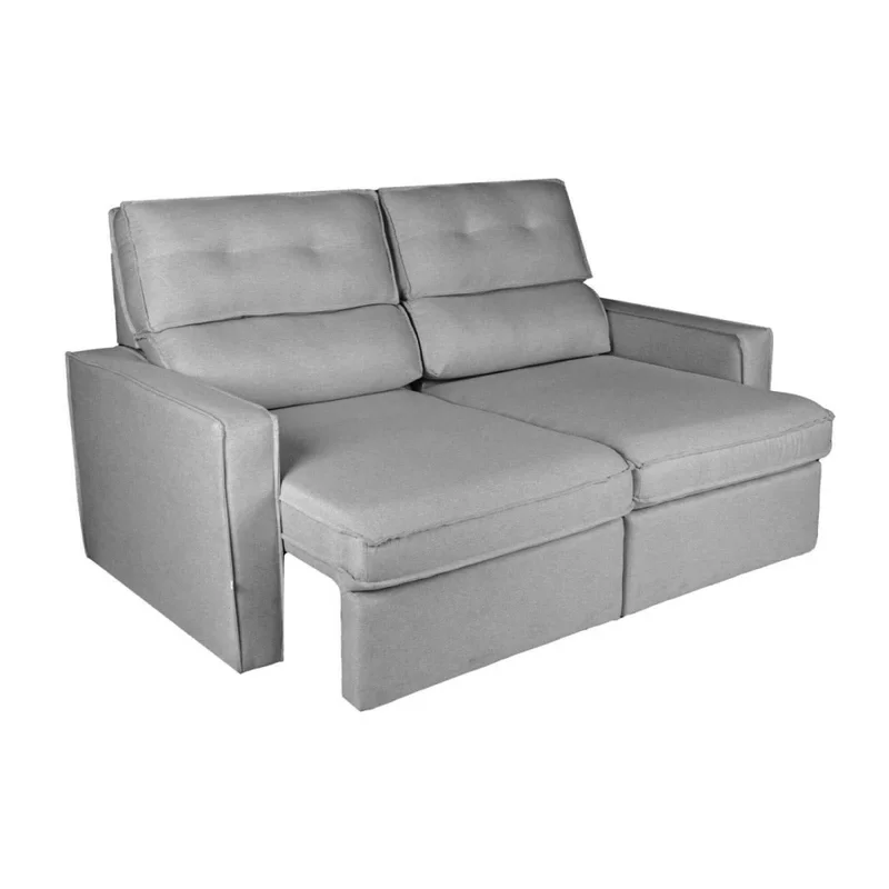 Sofa Retractil 2 Cuerpos Tela Gris Ambar en Gris - Sillones y sofás, Uruguay | Divino, vista 4