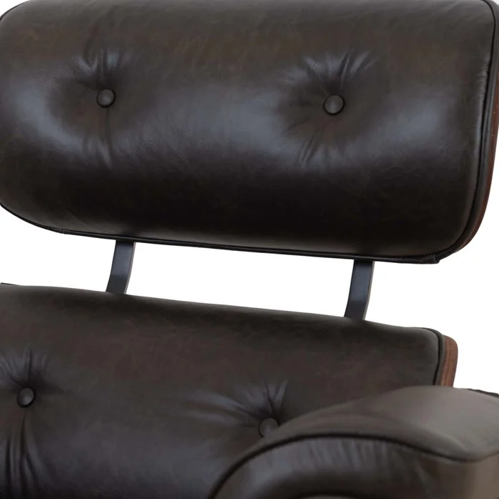 Butaca C/puff 1 Cuerpo Cuero-100-natural Negro Eames en Negro - Sillones y sofás, Uruguay | Divino, vista 4