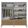 Ropero 4 puertas Linea Veneza - Blanco/Miel en Multicolor - Roperos y placares, Uruguay | La Cueva Muebles, vista 3 de 4