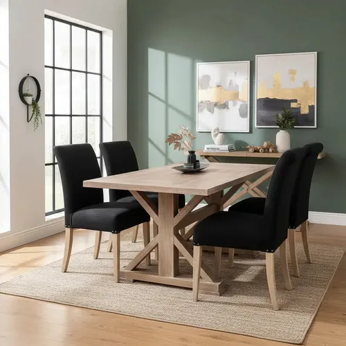 Juego De Comedor Madera Ozark Jamaica Con 6 Sillas De Vestir A Eleccion en A Eleccion - Mesas de comedor, Uruguay | Ozark Home