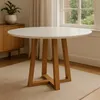 Mesa Elma Redonda 120cm - Madera Maciza y Vidrio Sobrepuesto - Mesas de comedor, Uruguay | Balton, vista 1 de 11