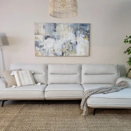 Sofá con Chaise MARIUS Beige en Beige - Sillones y sofás, Uruguay | Finkel