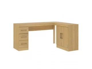 Escritorio en L 2 puertas 3 cajones Roble Dakar en Madera natural - Escritorios, Uruguay | Quesal, vista 4